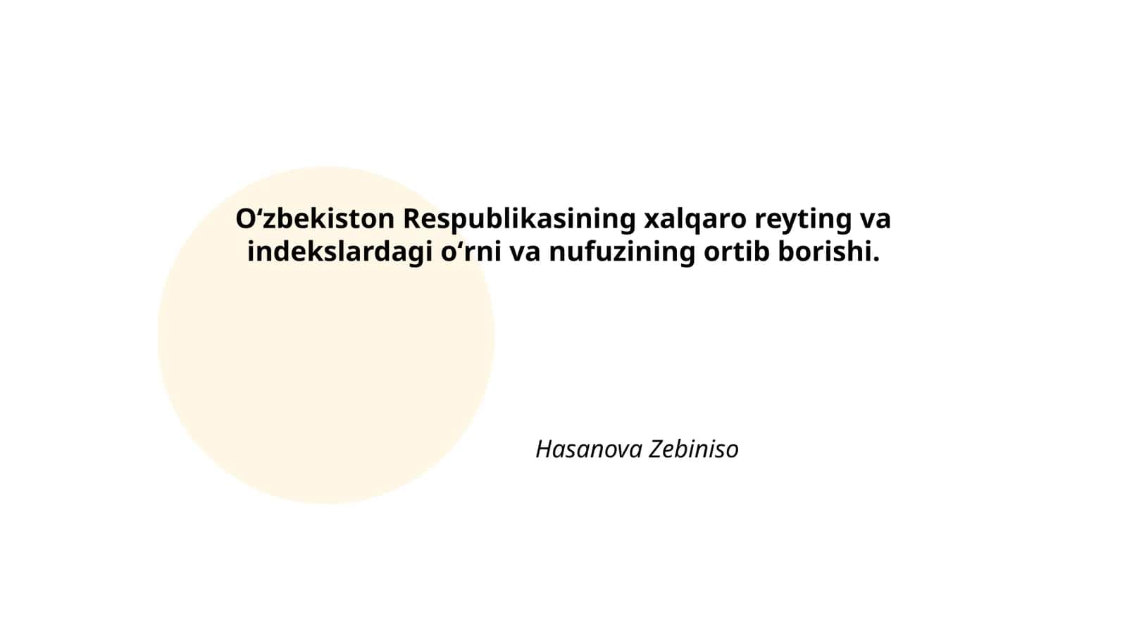 Oʻzbekiston Respublikasining xalqaro reyting va indekslardagi oʻrni va nufuzining ortib borishi