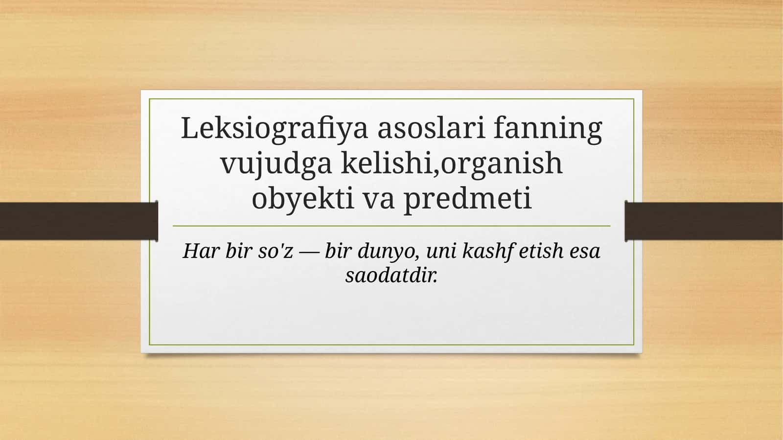 Leksiografiya asoslari