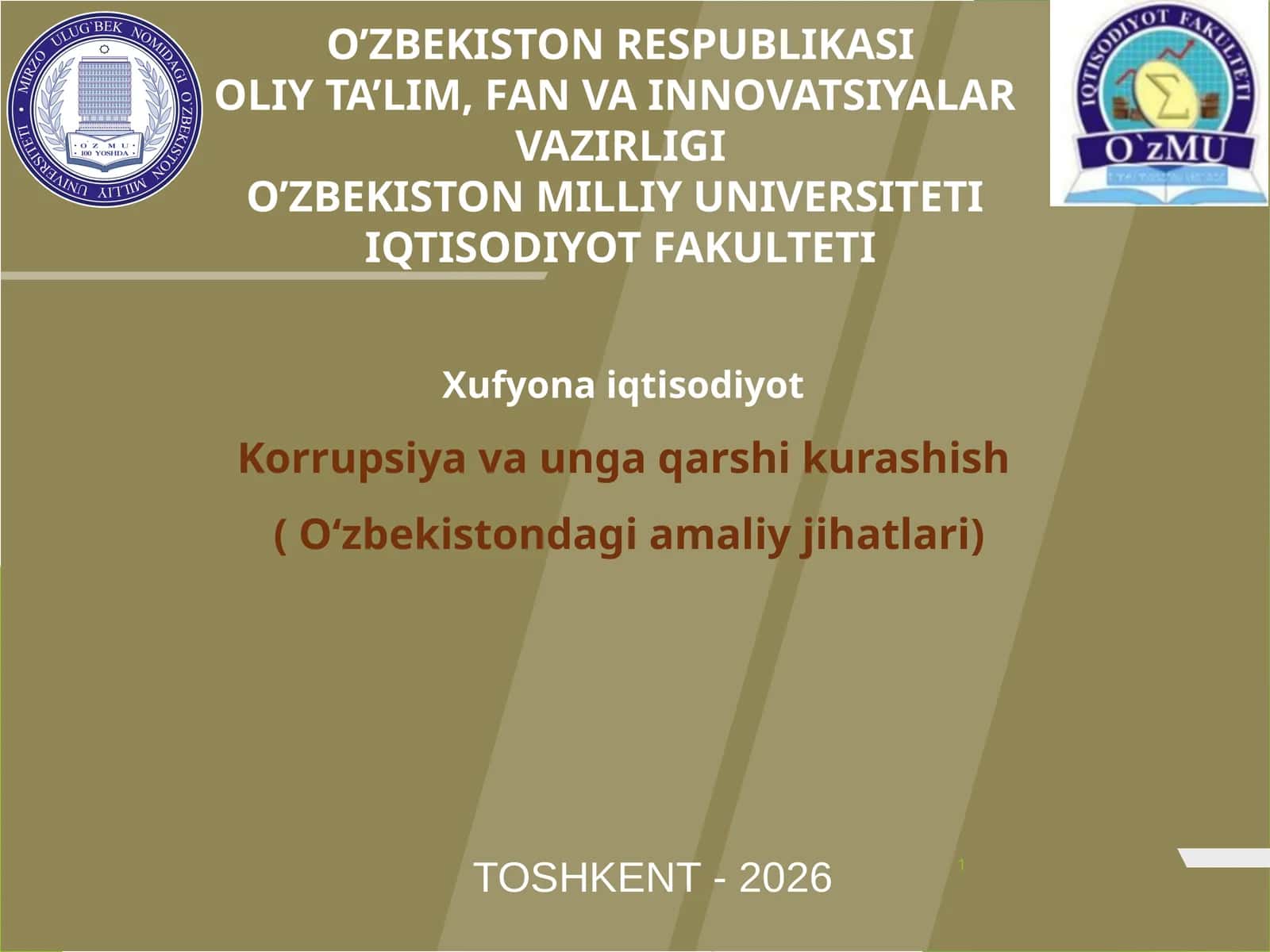 Korrupsiya va unga qarshi kurash.