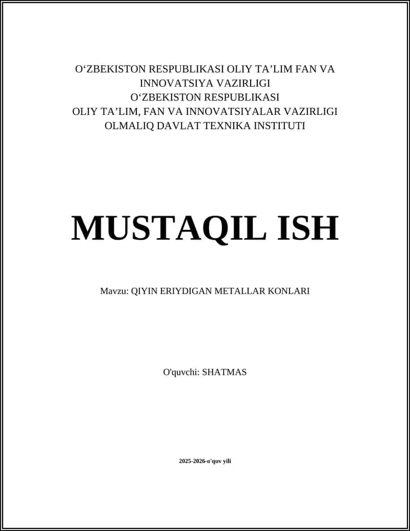 QIYIN ERIYDIGAN METALLAR KONLARI