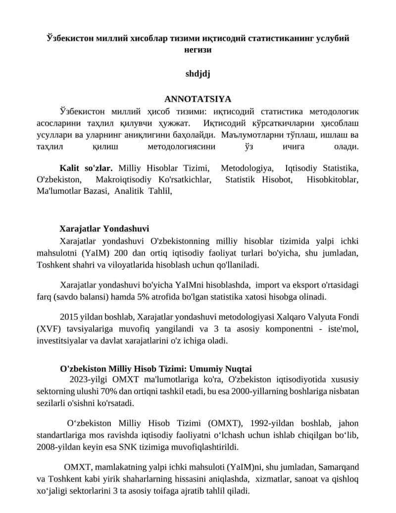 Xarajatlar Yondashuvi
