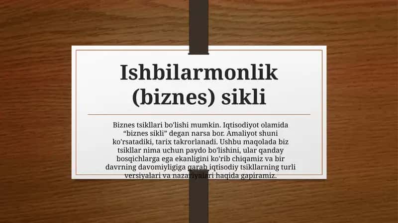 Ishbilarmonlik(biznes)sikli
