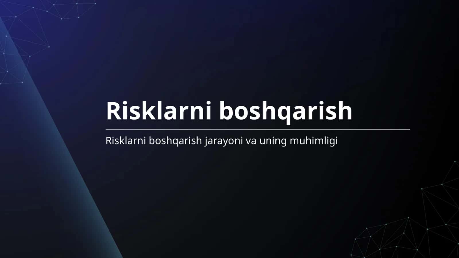Risklarni boshqarish