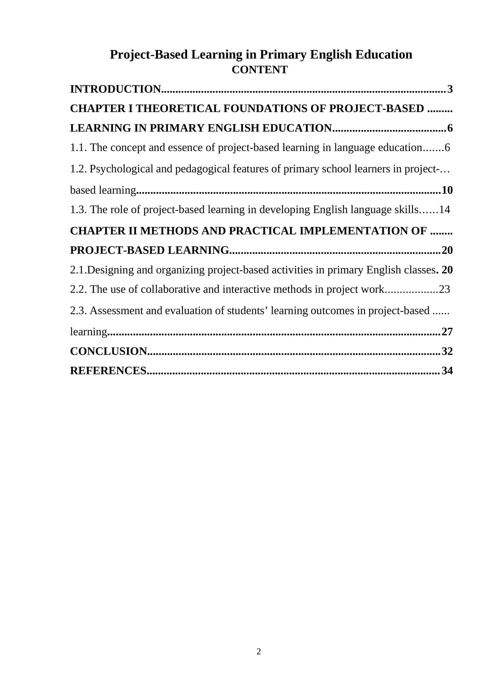 Project-Based Learning in Primary English Education