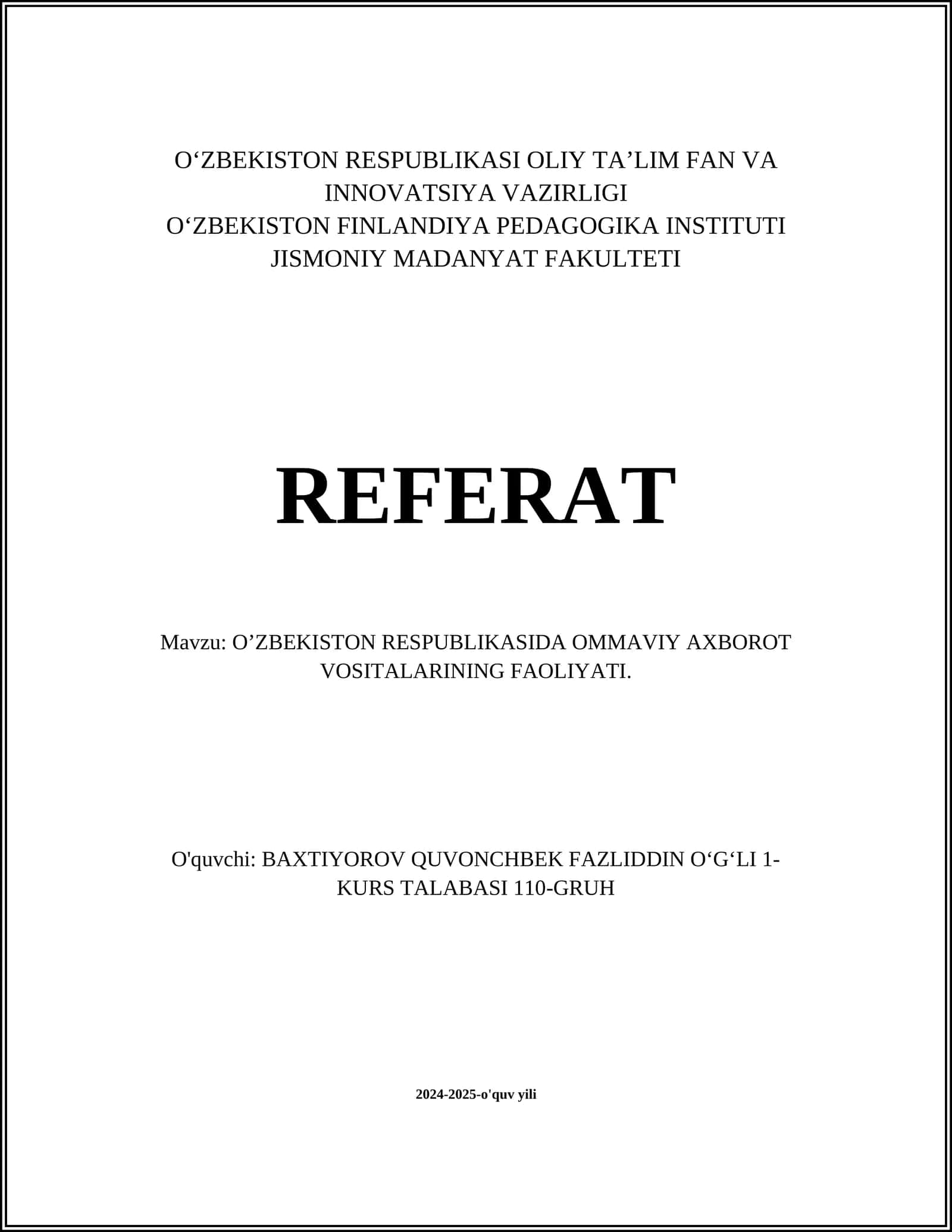 Ommaviy axborot vositalari qonunchiligi