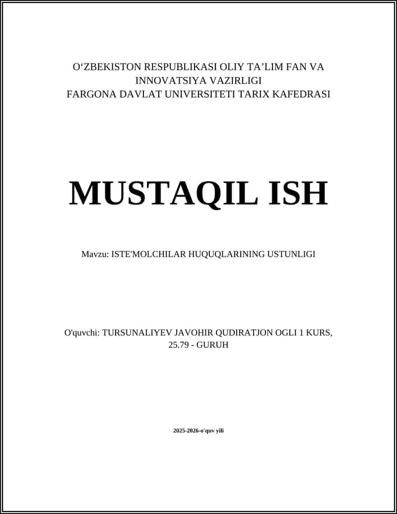 Iste'molchilar huquqlarining ustunligi