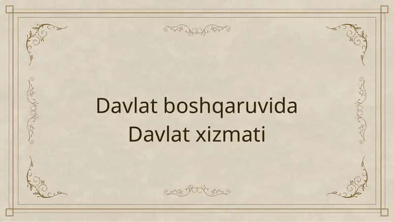 Davlat xizmati