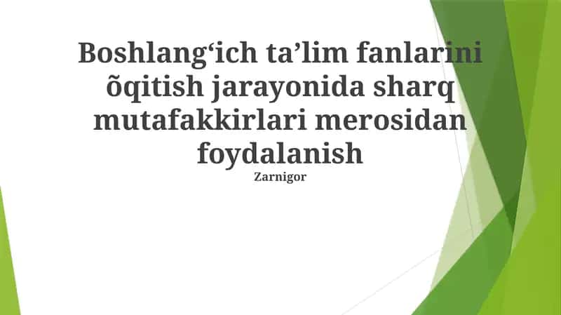 Panchatantra hikoyalarini adabiyot darslariga qo'llash