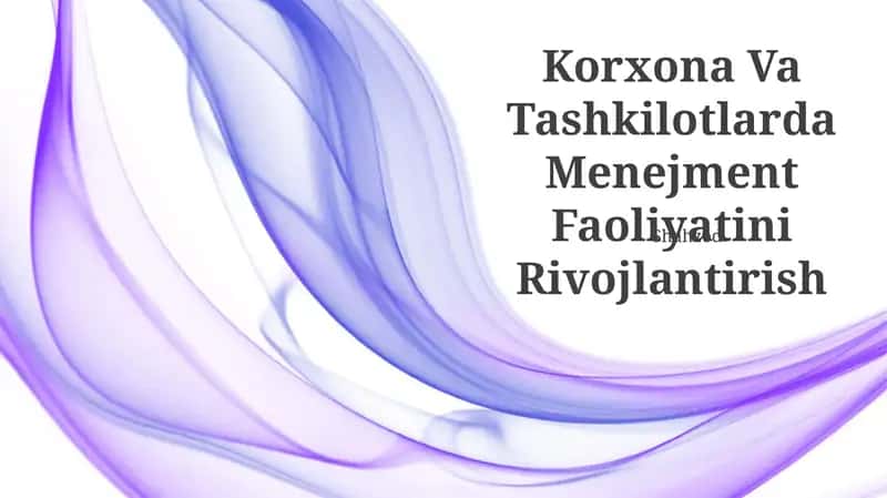 Korxona Va Tashkilotlarda Menejment Faoliyatini Rivojlantirish