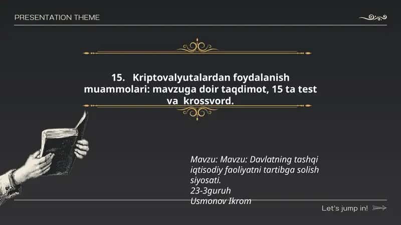 Davlatning tashqi iqtisodiy faoliyatni tartibga solish siyosati