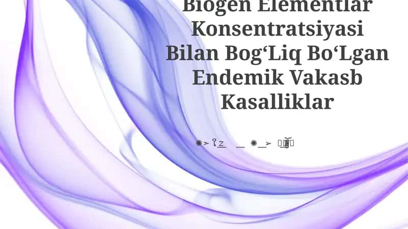 Biogen Elementlar Konsentratsiyasi Bilan BogʻLiq BoʻLgan Endemik Vakasb Kasalliklar