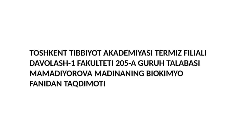 Aminokislotalar Metabolizmi