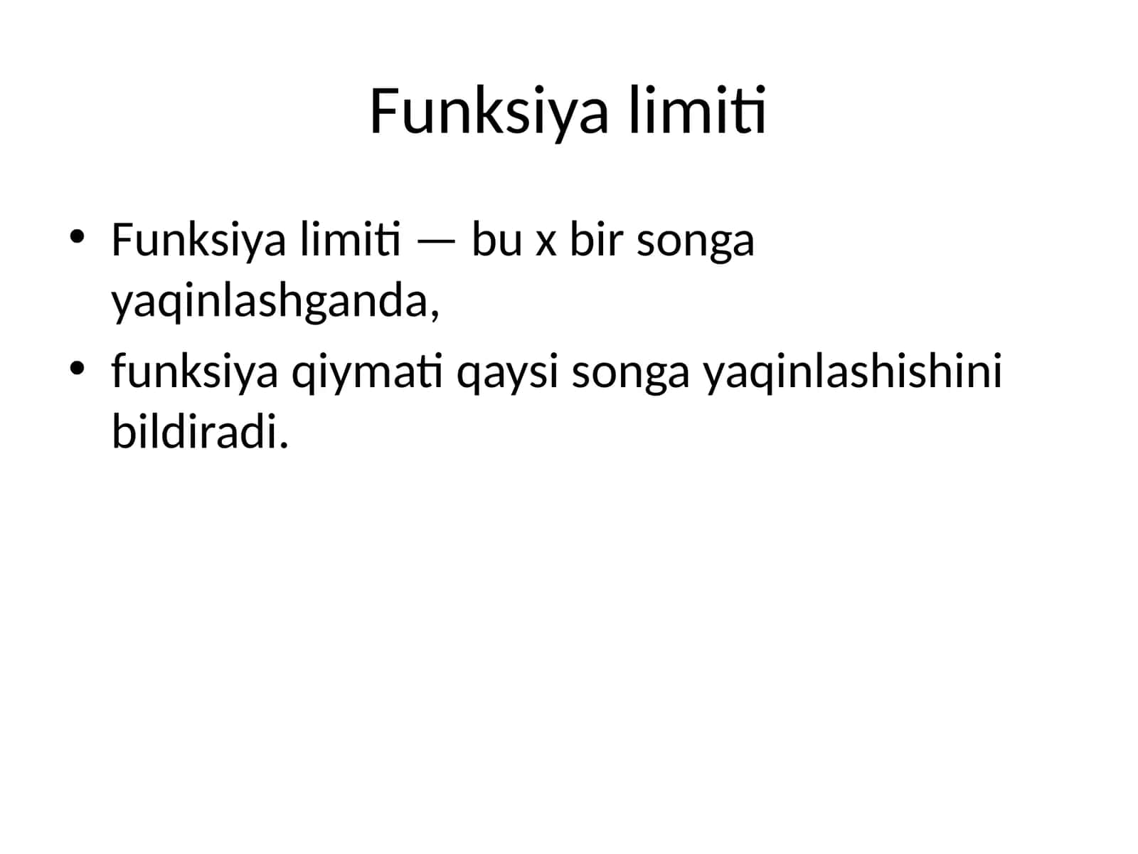 Funksiya limiti
