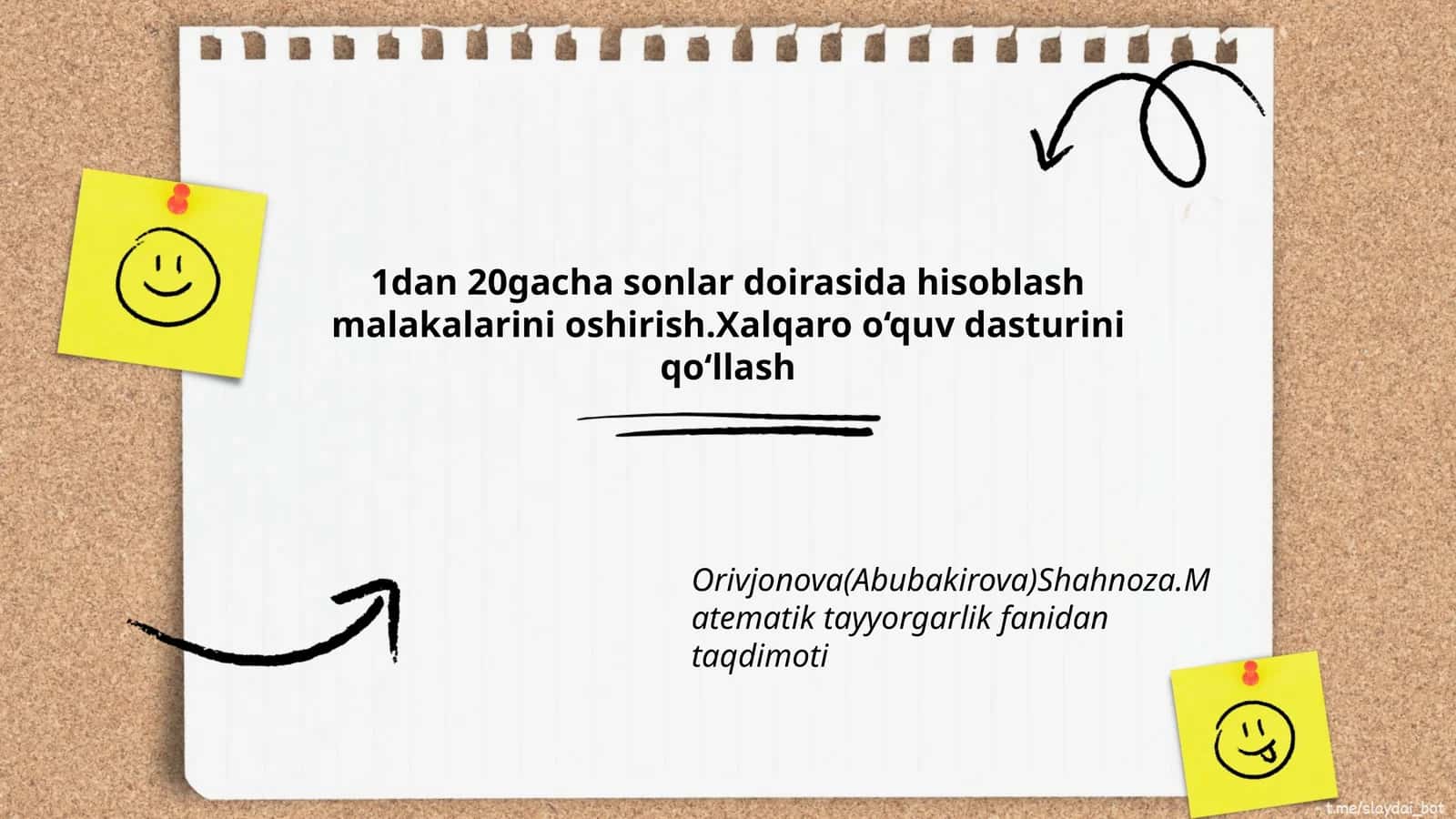 Matematik tayyorgarlik fanidan taqdimoti