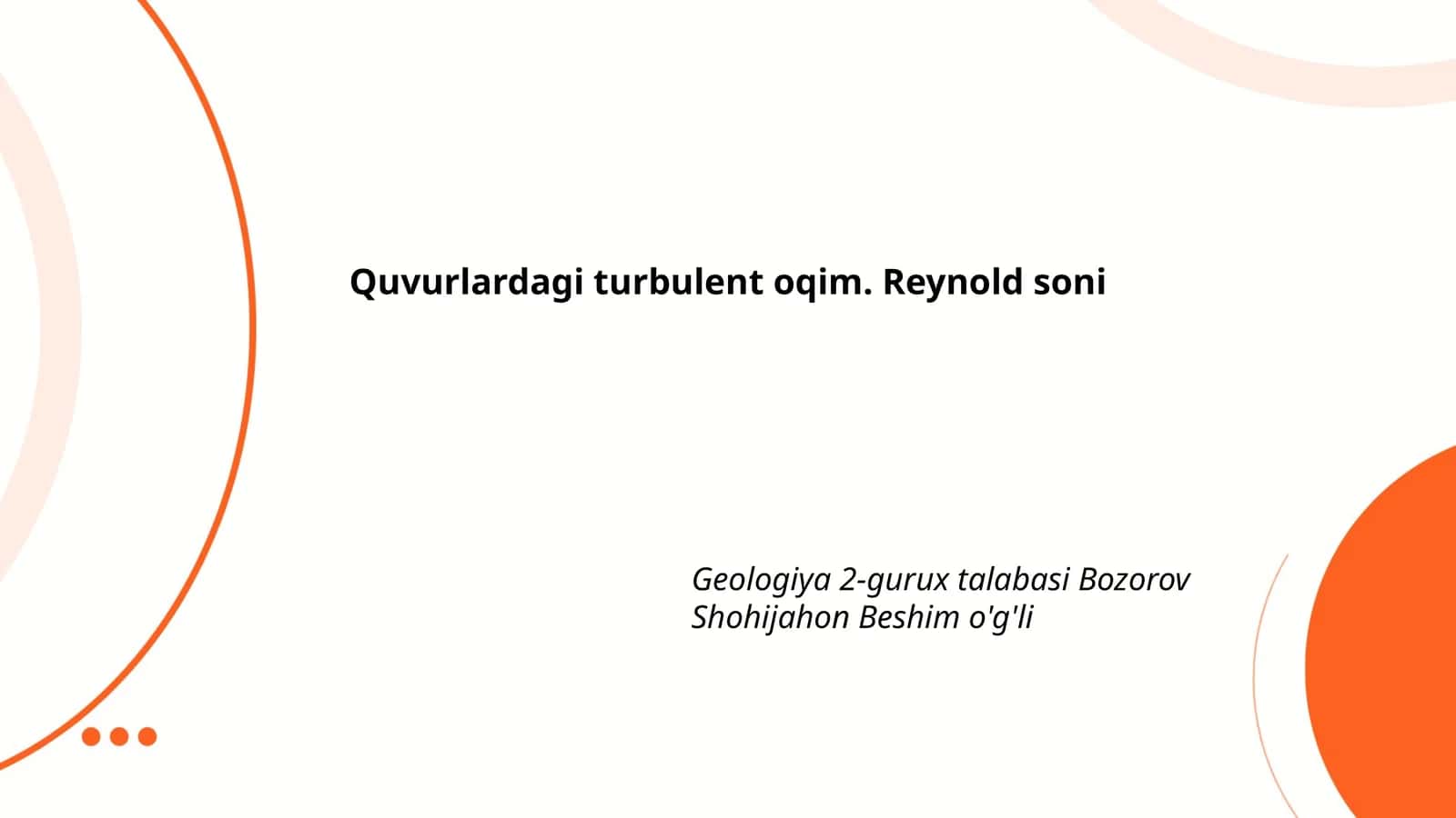 Turbulent oqim va Reynold soni