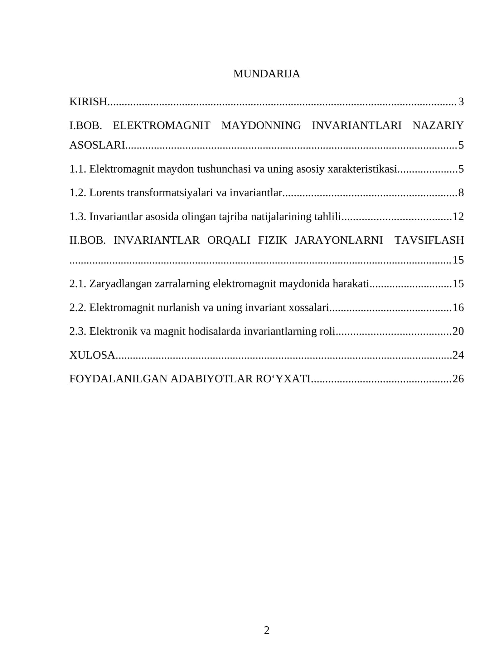 ELEKTROMAGNIT MAYDONNING LORENS INVARIANTLARI VA ULAR ORQALI FIZIK JARAYONLARNI TAVSIFI.docx