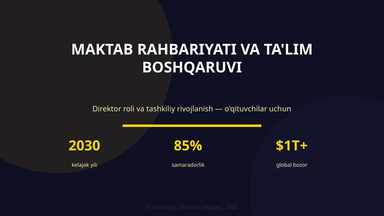 MAKTAB RAHBARIYATI VA TA'LIM BOSHQARUVI