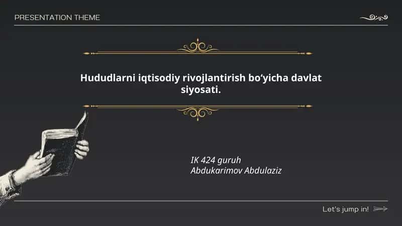 Hududlarni iqtisodiy rivojlantirish bo‘yicha davlat siyosati