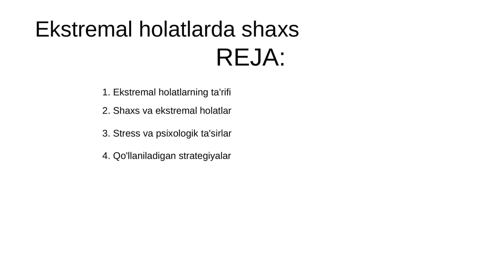 Ekstremal holatlarda shaxs