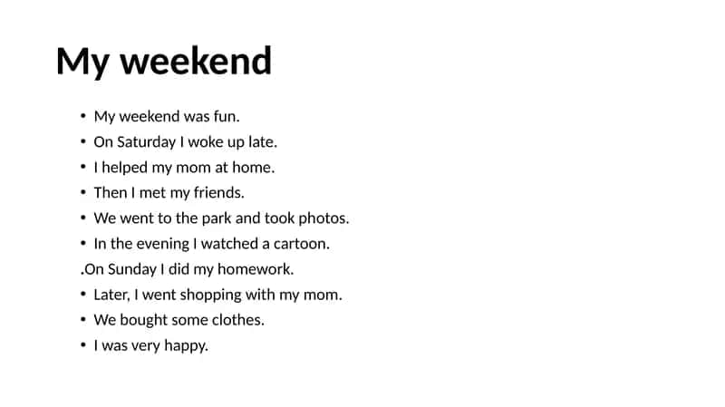 My Weekend