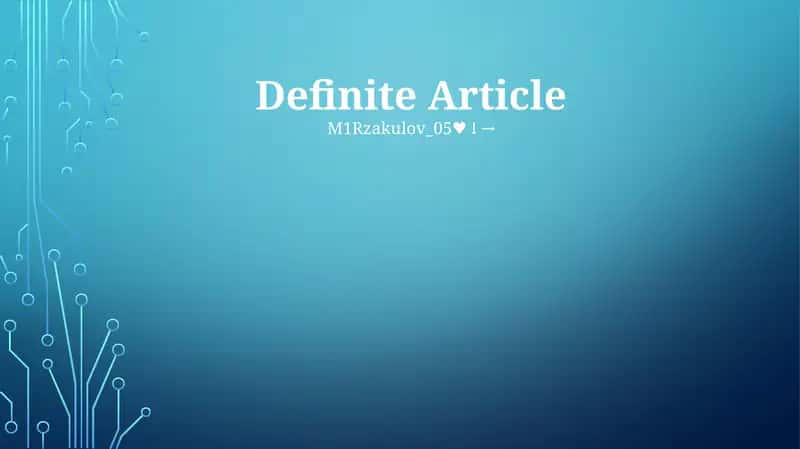 Definite Article