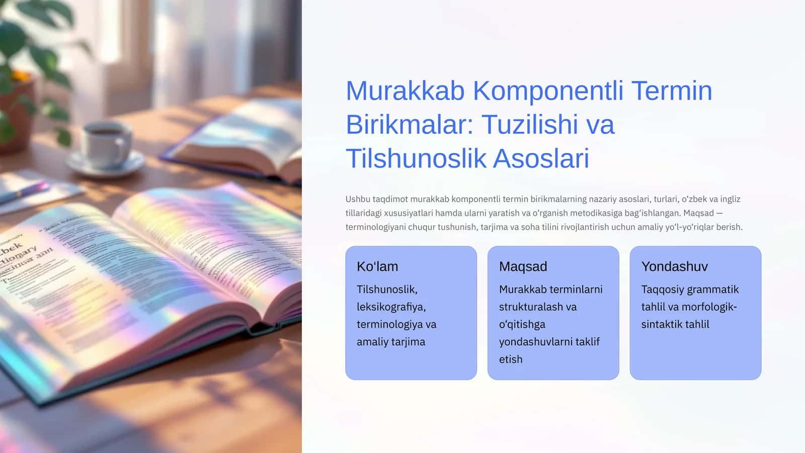 Murakkab Komponentli Termin Birikmalar Tuzilishi va Tilshunoslik Asoslari