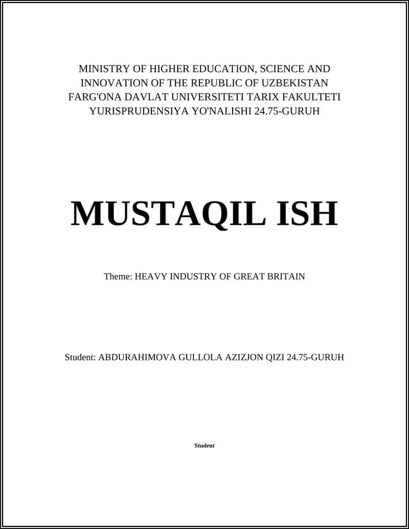 Historical Development of Heavy Industry in Great Britain
