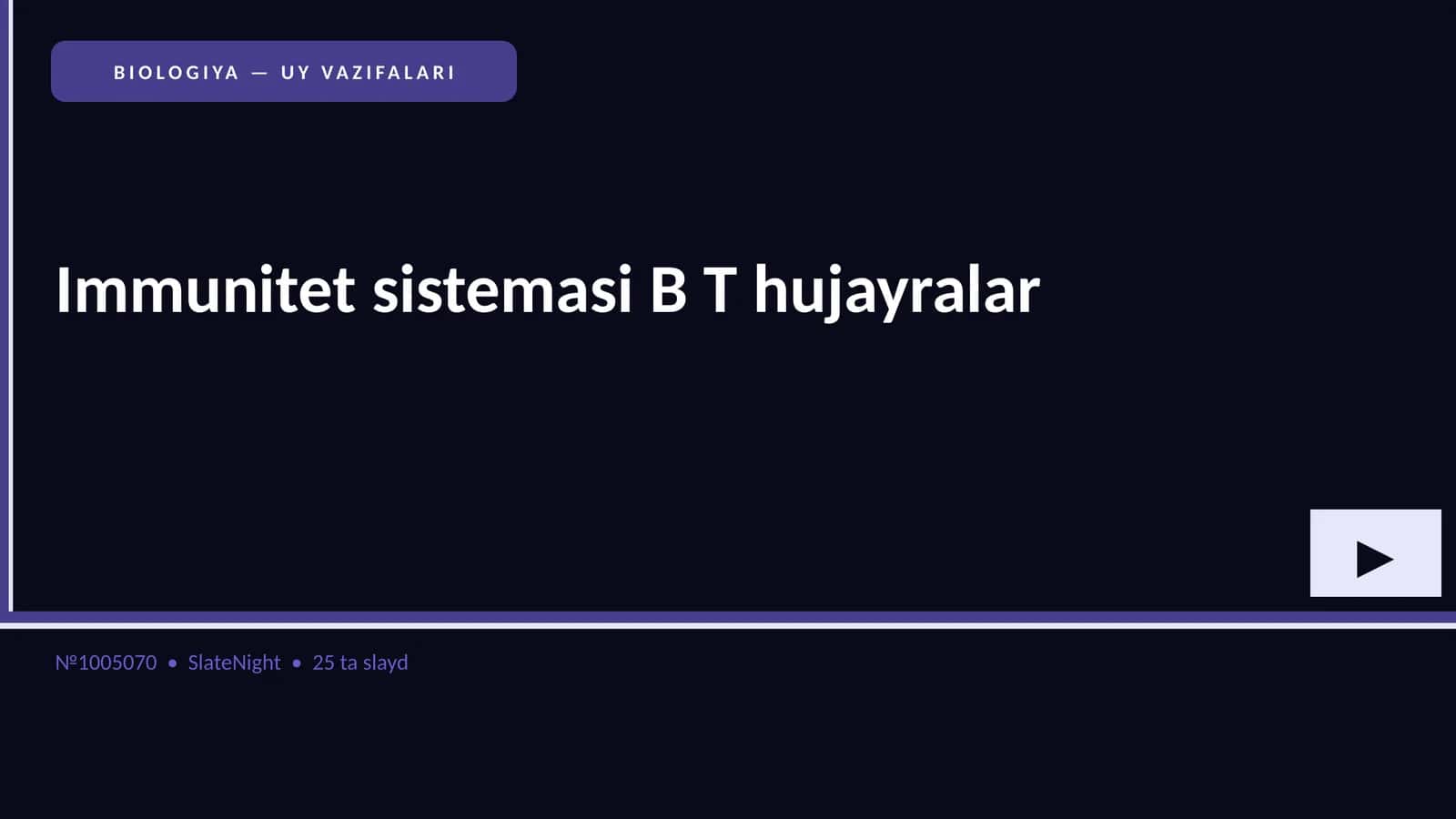 Immunitet sistemasi B T hujayralar