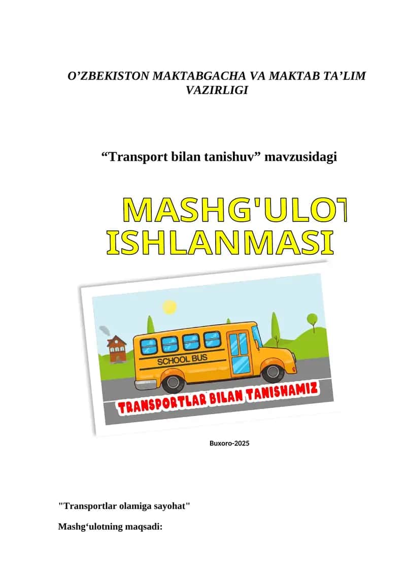 "Transport bilan tanishuv"