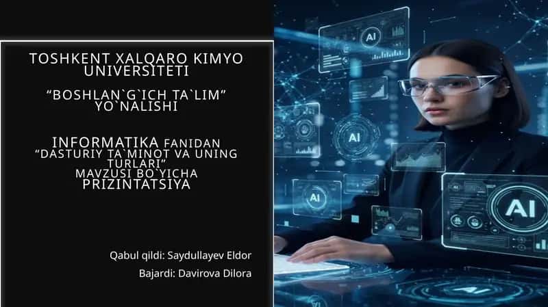 Dasturiy ta`minot va uning turlari