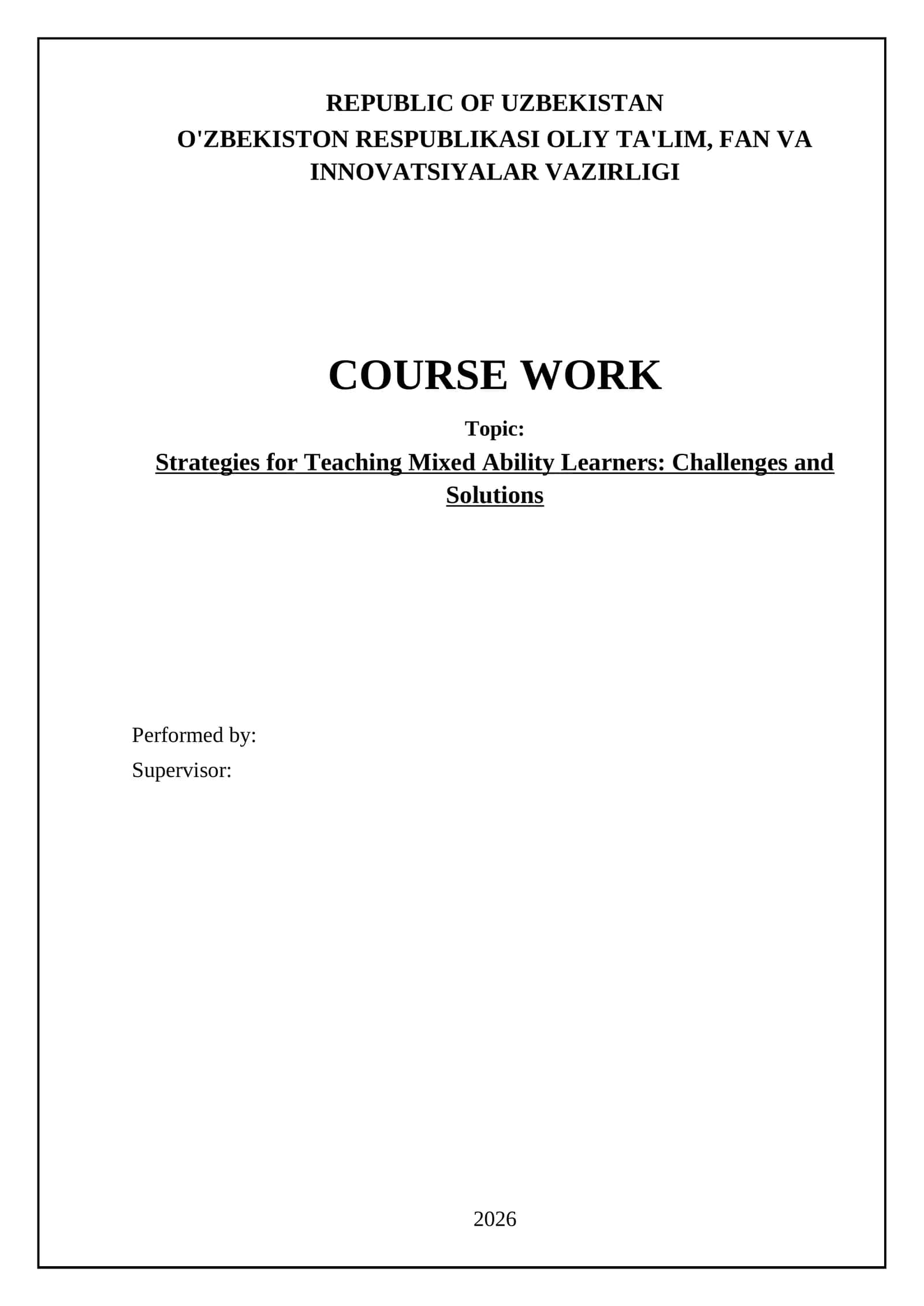 Strategies for Teaching Mixed Ability Learners: Challenges and Solutions