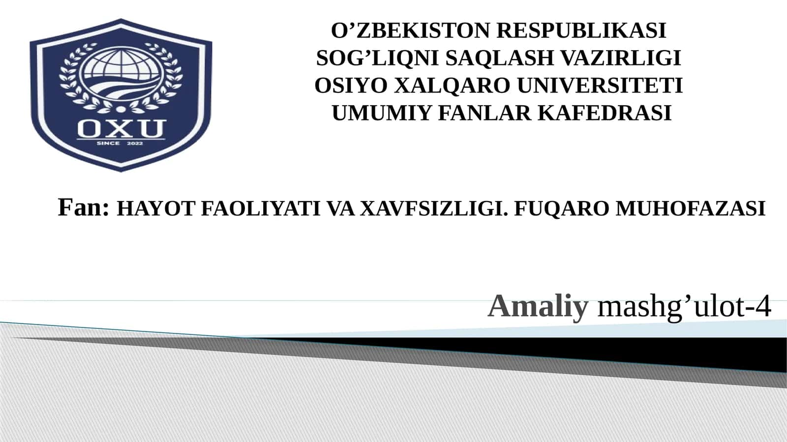 Texnosferik zonalardagi xavflar va ulardan himoyalanish. Changga oid patologiyalar