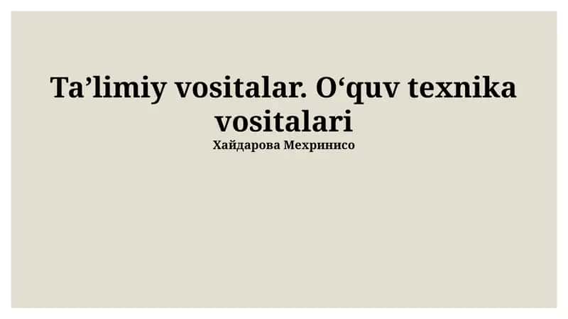 Onlayn Ta'lim Resurslari
