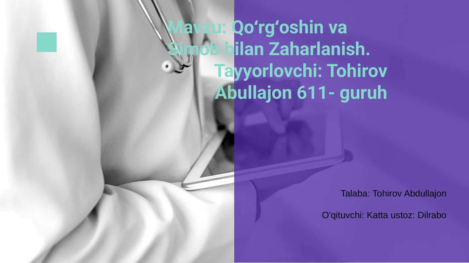 Qo‘rg‘oshin va Simob bilan Zaharlanish