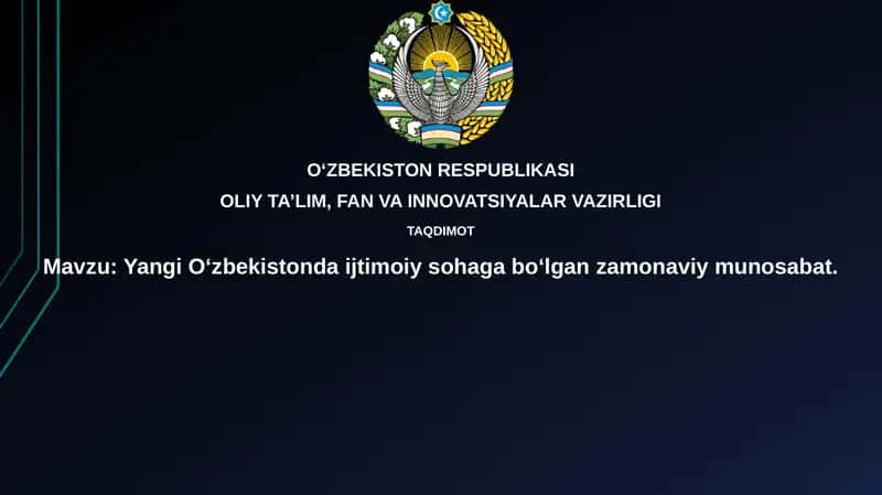 Yangi O'zbekistonda ijtimoiy sohaning ustuvor yo'nalishlari