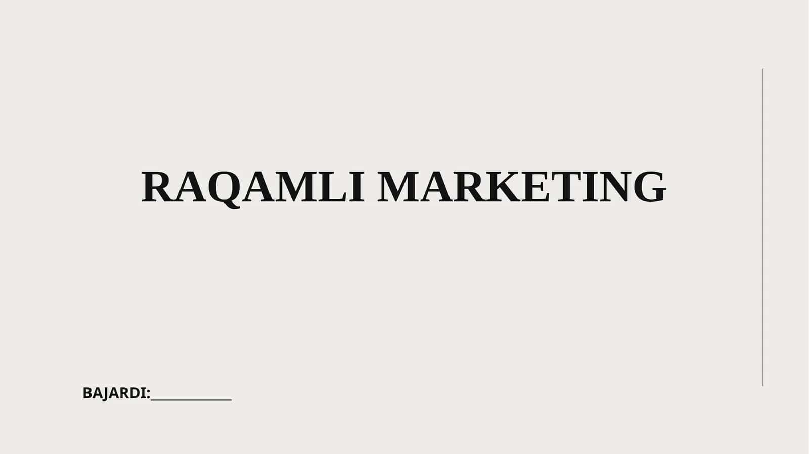 RAQAMLI MARKETING