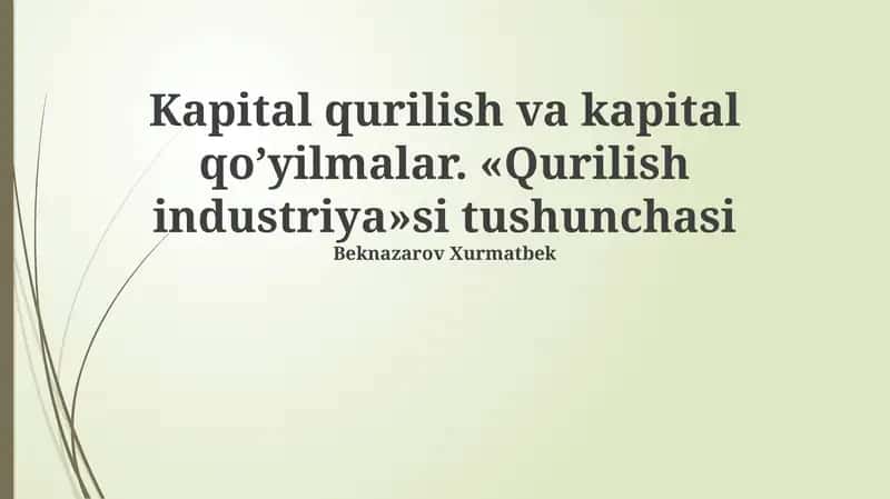 Qurilish industriyasi
