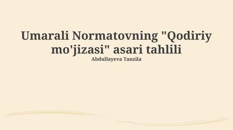 Qodiriy mo'jizasi