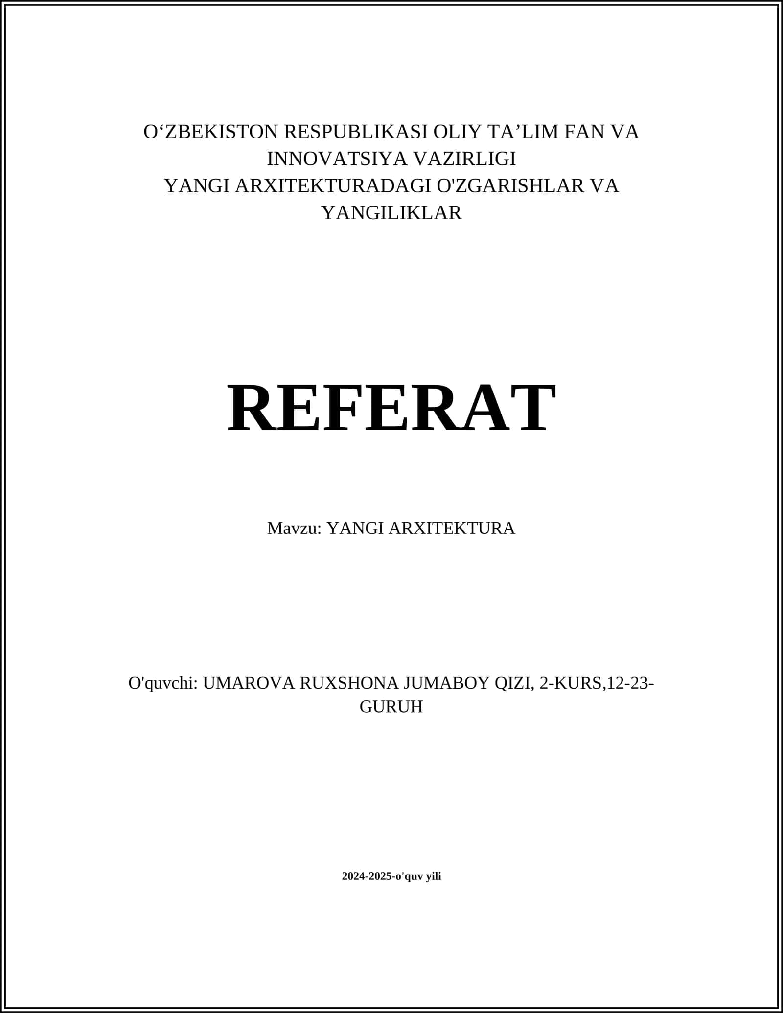 YANGI ARXITEKTURA