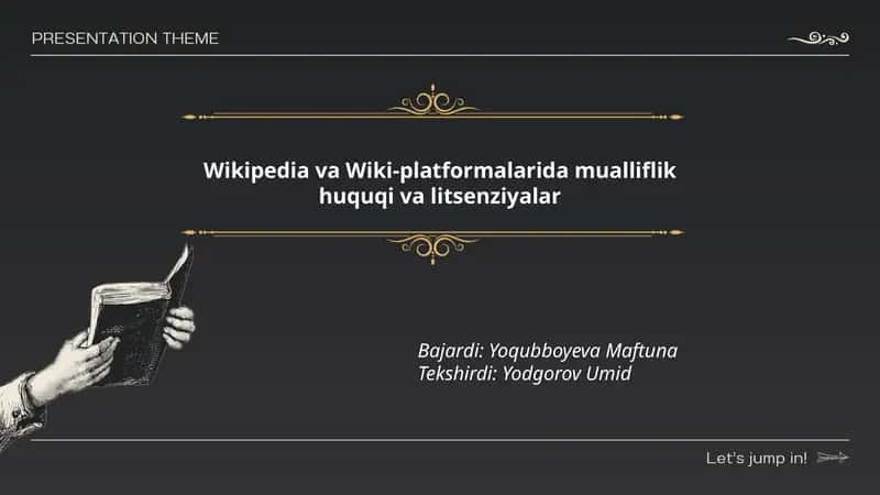Wikipedia va Wiki-platformalarida mualliflik huquqi va litsenziyalar
