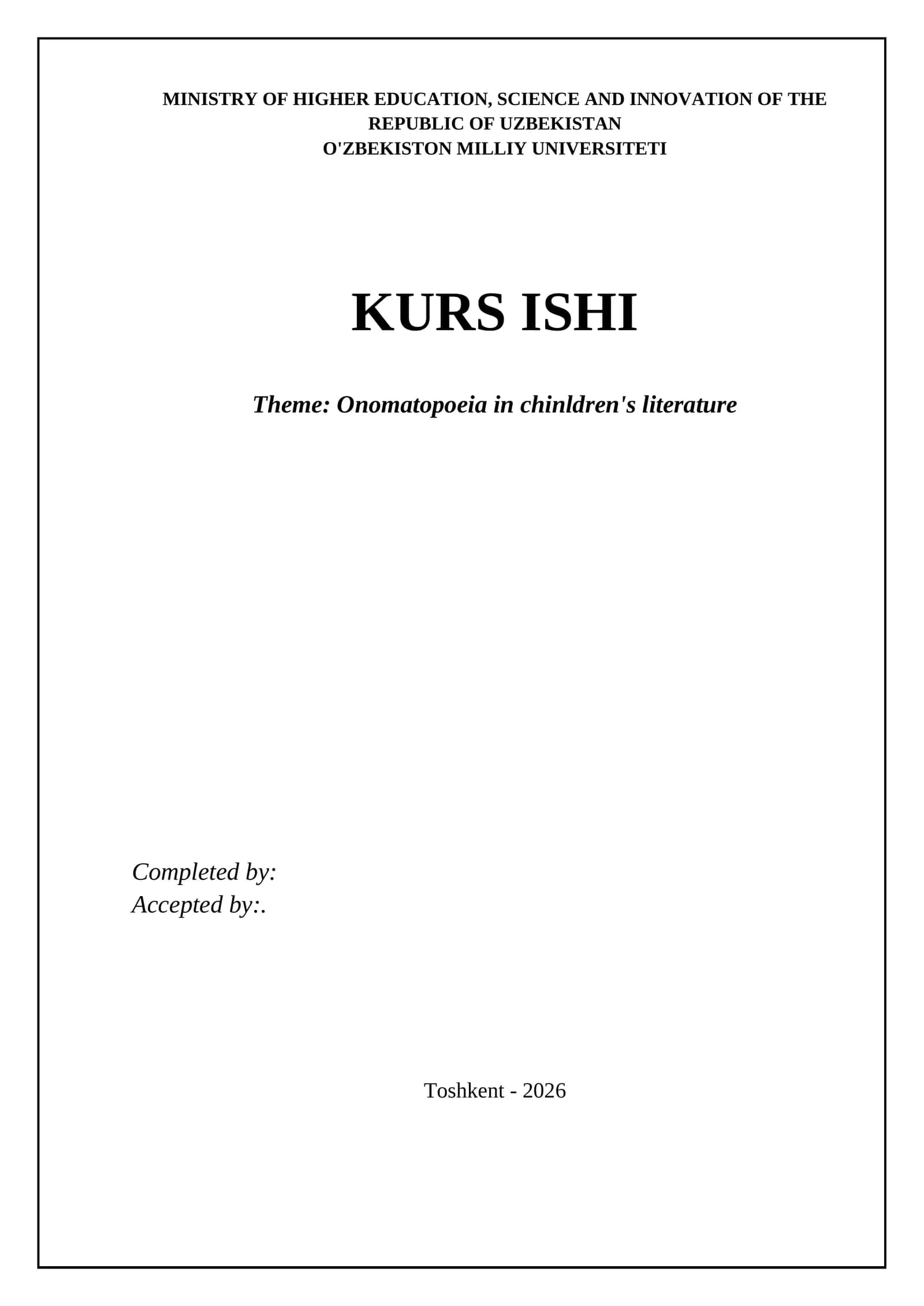 Onomatopoeia in chinldren's literature