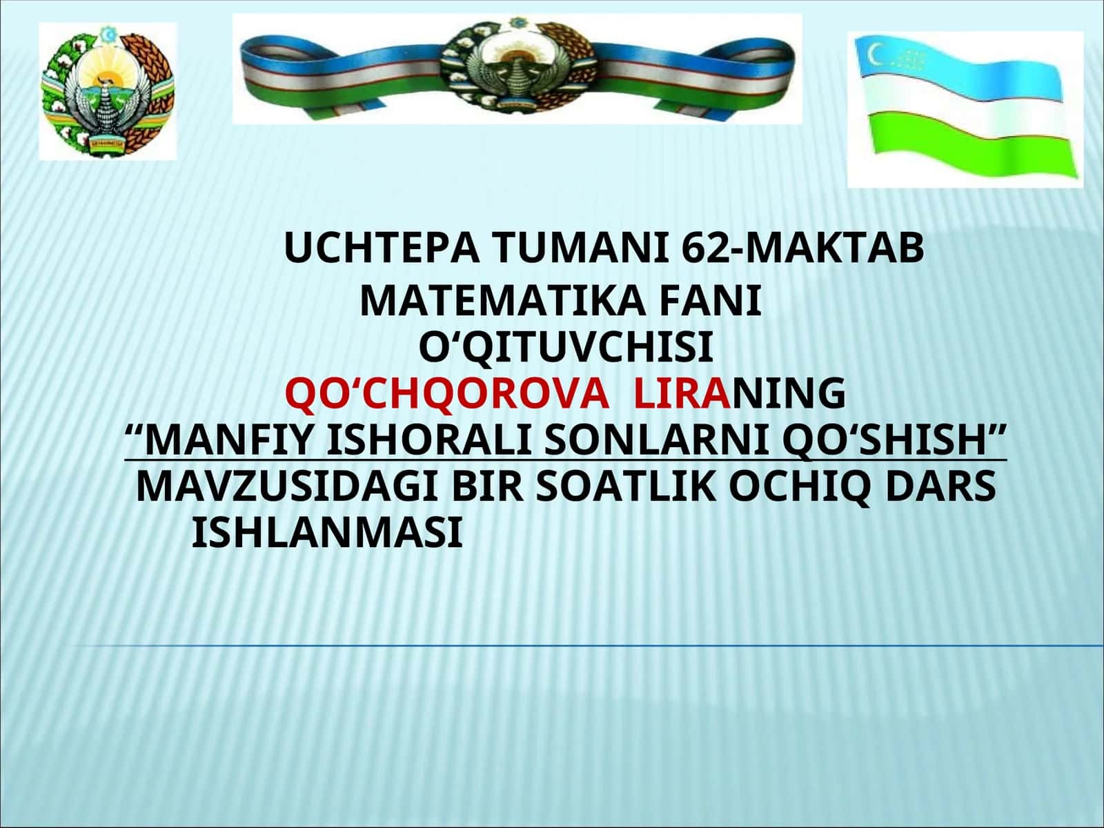 MANFIY ISHORALI SONLARNI QO‘SHISH