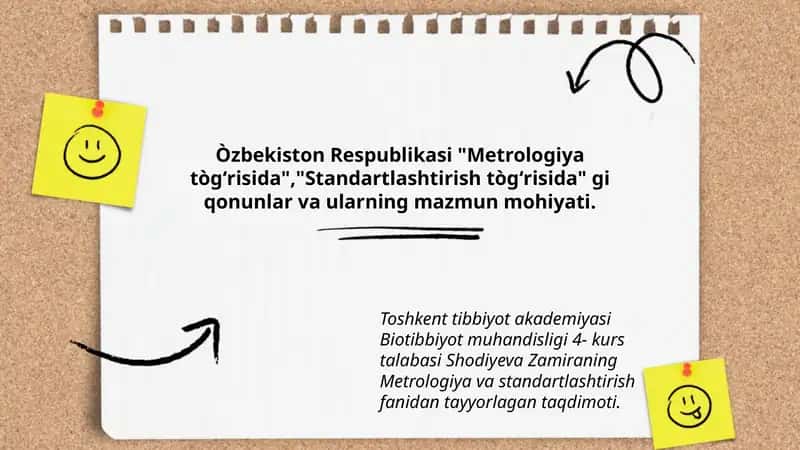 Metrologiya va standartlashtirish fanidan taqdimot