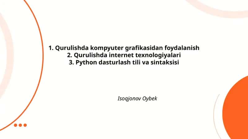 Qurilishda 3D modellashtirish va CAD dasturlari