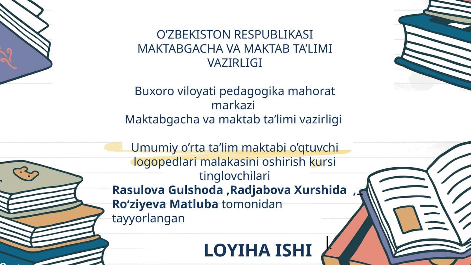 Rinolaliyanuqsoniga egabo'lgan bolalar bilan quriladigan korreksion ishlar