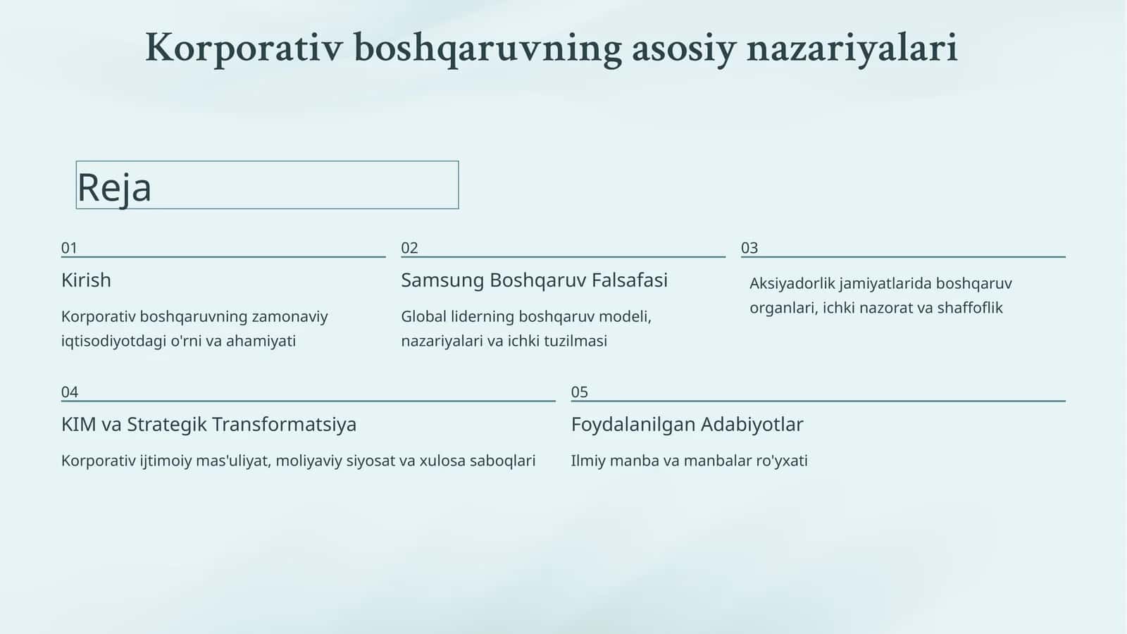 Korporativ boshqaruvning asosiy nazariyalari