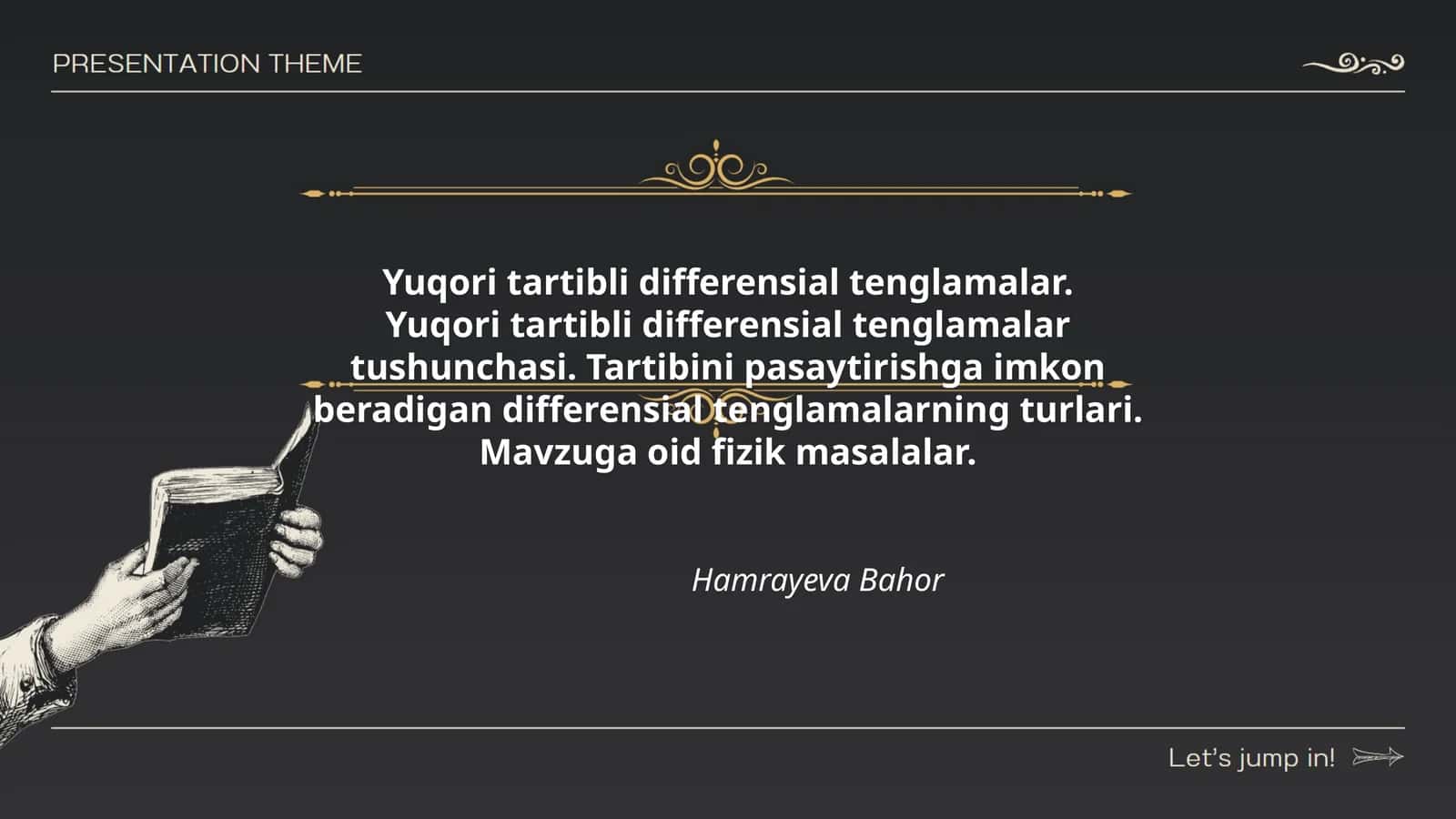Yuqori tartibli differensial tenglamalar