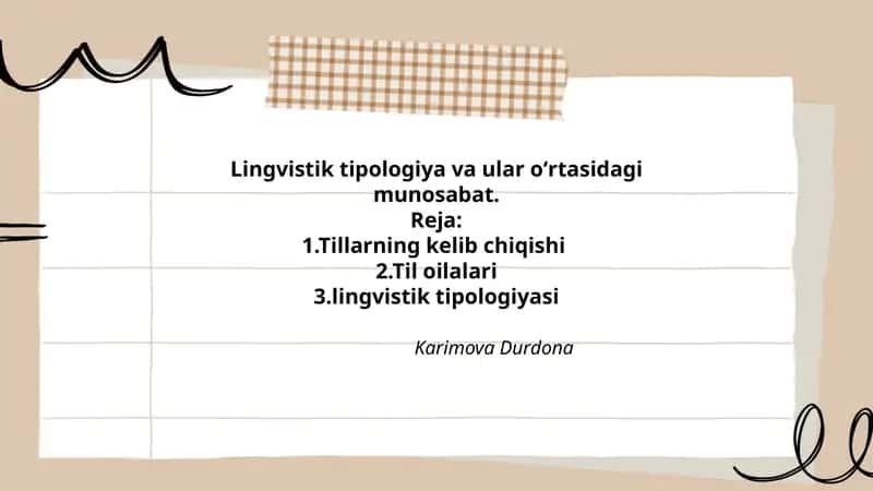 Lingvistik tipologiya va ular oʻrtasidagi munosabat