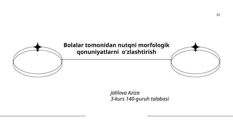 Nutqni morfologik qonuniyatlarni o'zlashtirish