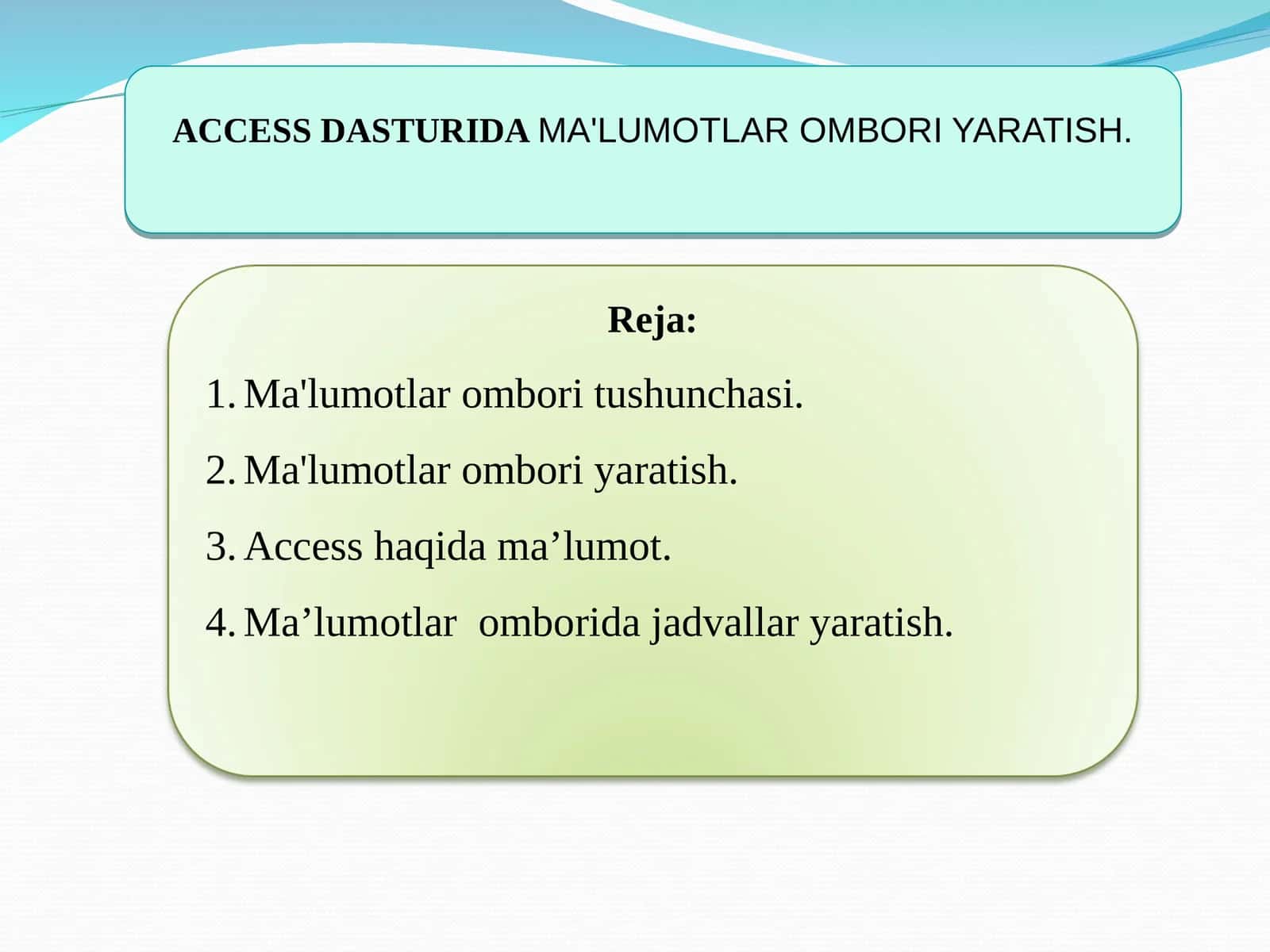 Ma'lumotlar ombori tushunchasi